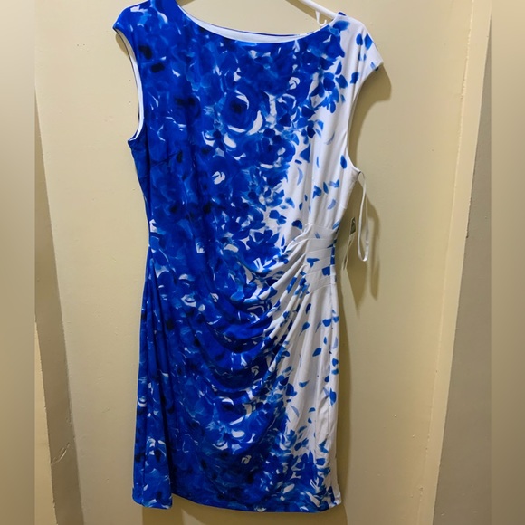 Stunningly Gorgeous Ralph Lauren blue floral dress Size 14 - Picture 1 of 3